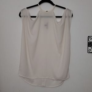 Express Cold Shoulder Sheer Blouse Top